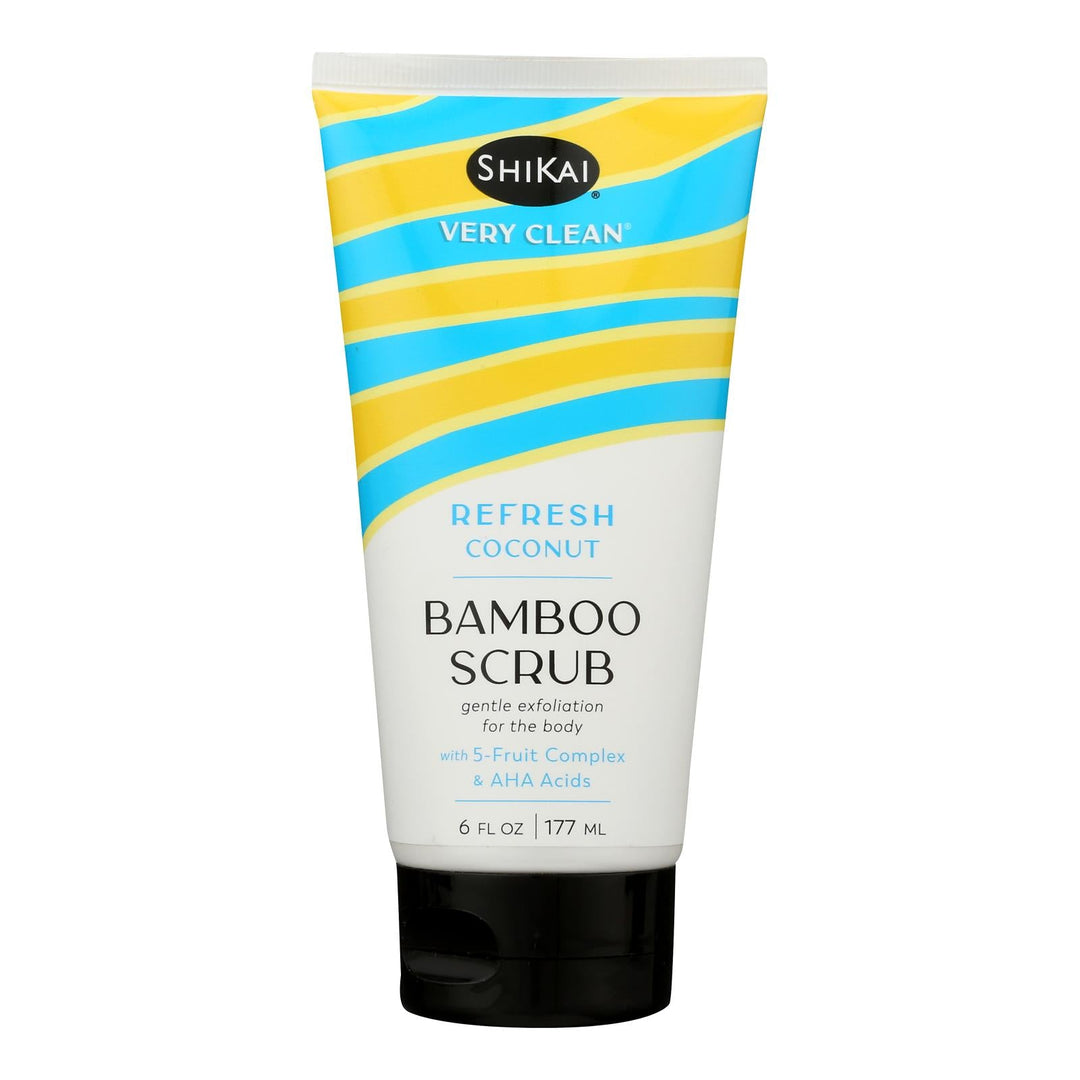 Shikai Products - Bmboo Scrub Refresh Coconut - 1 Each - 6 Fz - Maras Green